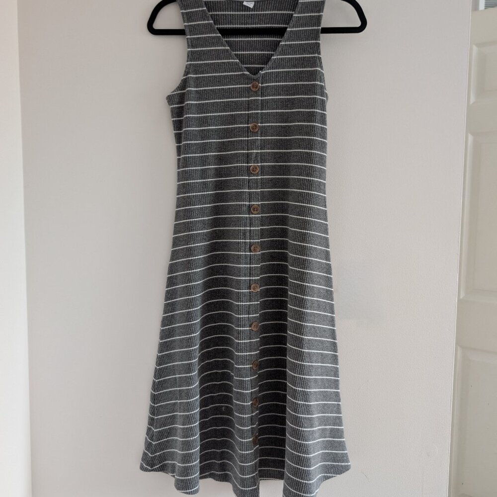 3/$30 Long button down striped dress - Picture 2 of 8